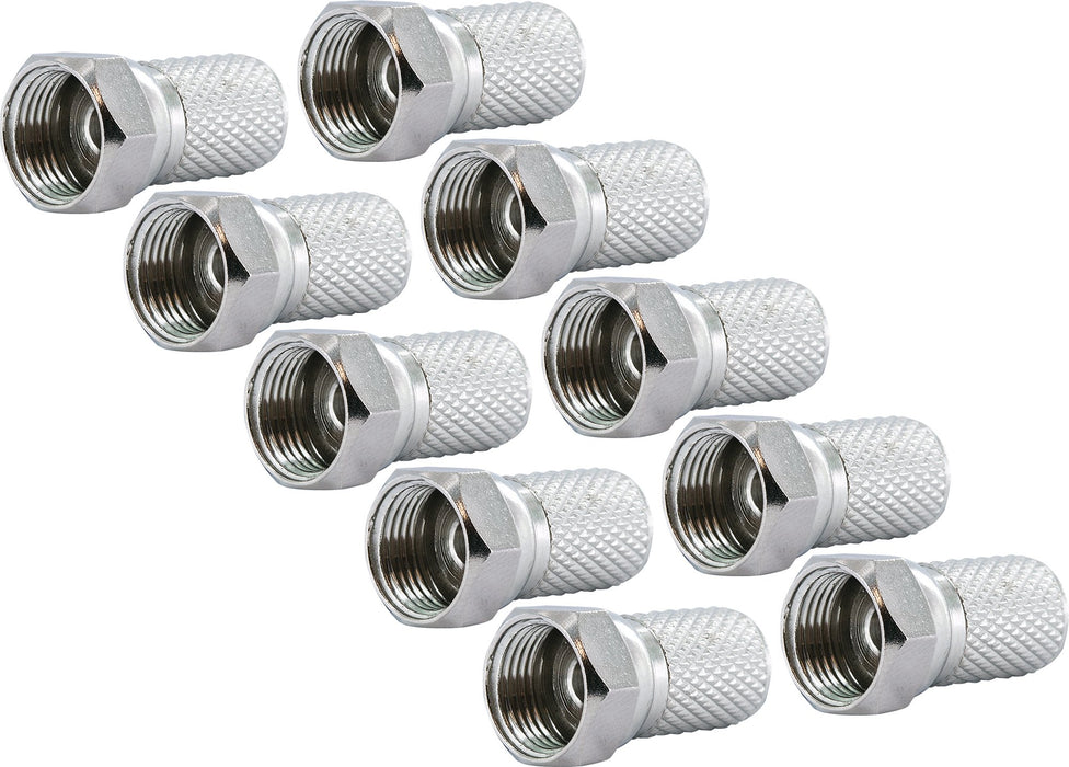 F twist-on connector set of 10 (Ø 7.5 mm)
