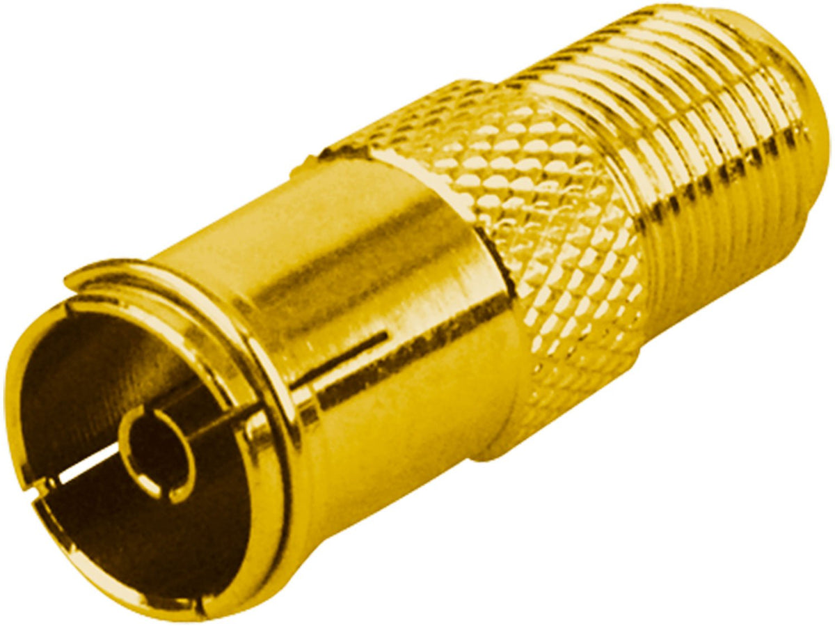 Adapter F- auf IEC-Buchse gold