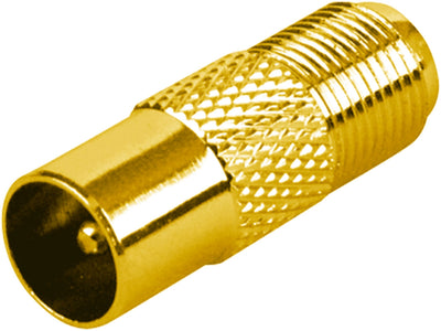 Adapter F-Buchse auf IEC-Stecker gold