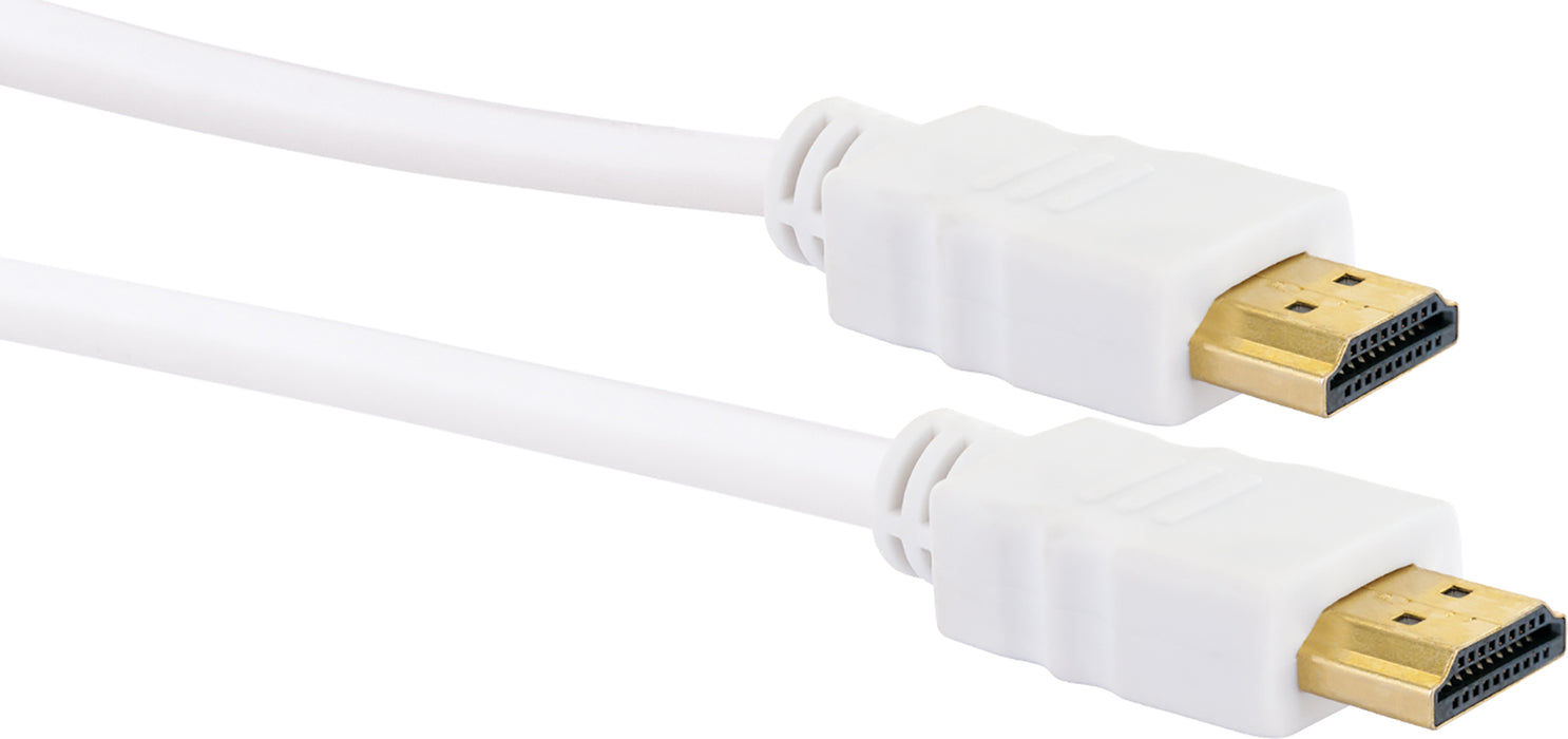 HDMI®-Kabel mit Ethernet 18 Gbit/s weiß/gold 1,5/3 m