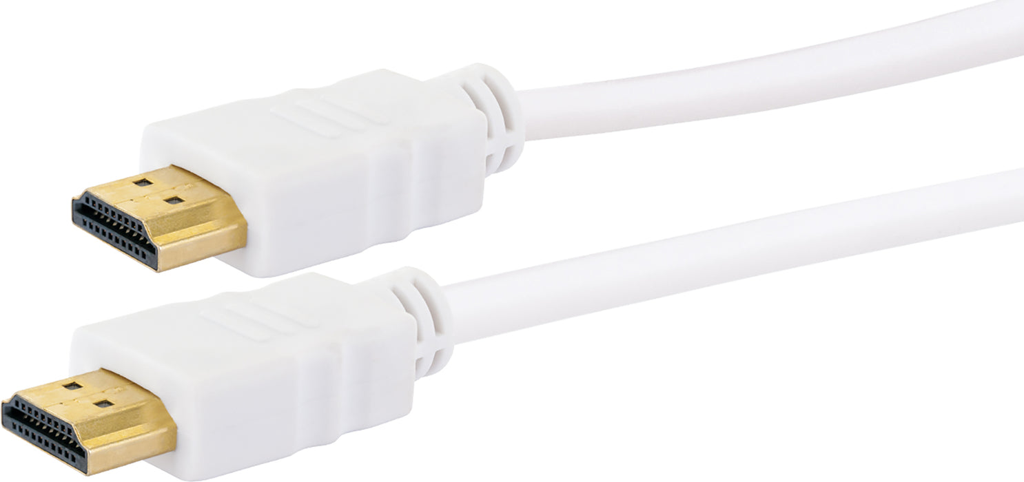 HDMI®-Kabel mit Ethernet 18 Gbit/s weiß/gold 1,5/3 m