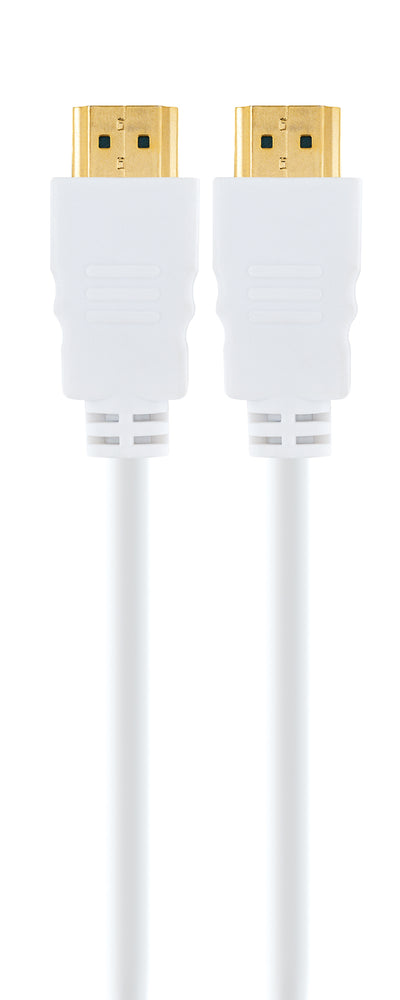 HDMI®-Kabel mit Ethernet 18 Gbit/s weiß/gold 1,5/3 m
