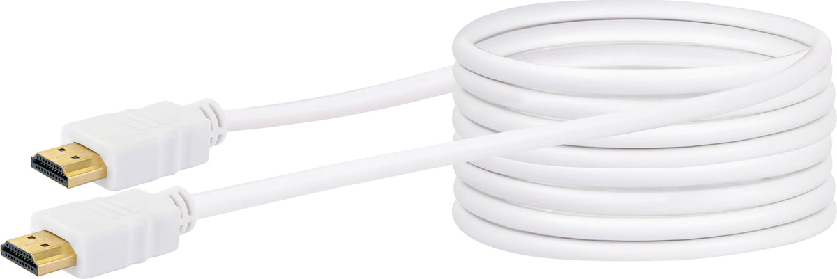 HDMI®-Kabel mit Ethernet 18 Gbit/s weiß/gold 1,5/3 m