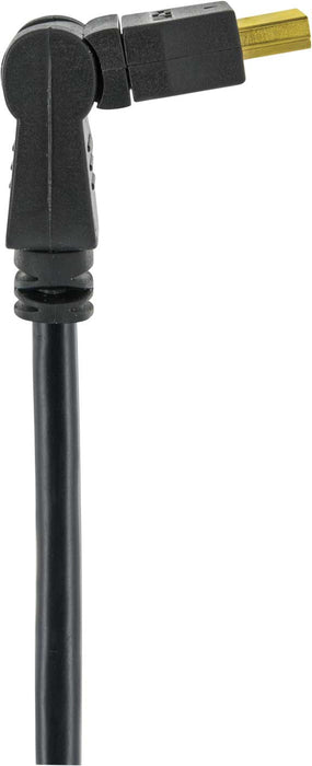 HDMI®-Kabel mit Ethernet 360° drehbar 18 Gbit/s schwarz/gold 1,5 m