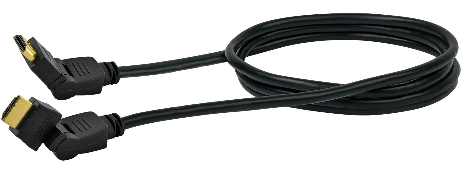 HDMI®-Kabel mit Ethernet 360° drehbar 18 Gbit/s schwarz/gold 1,5 m