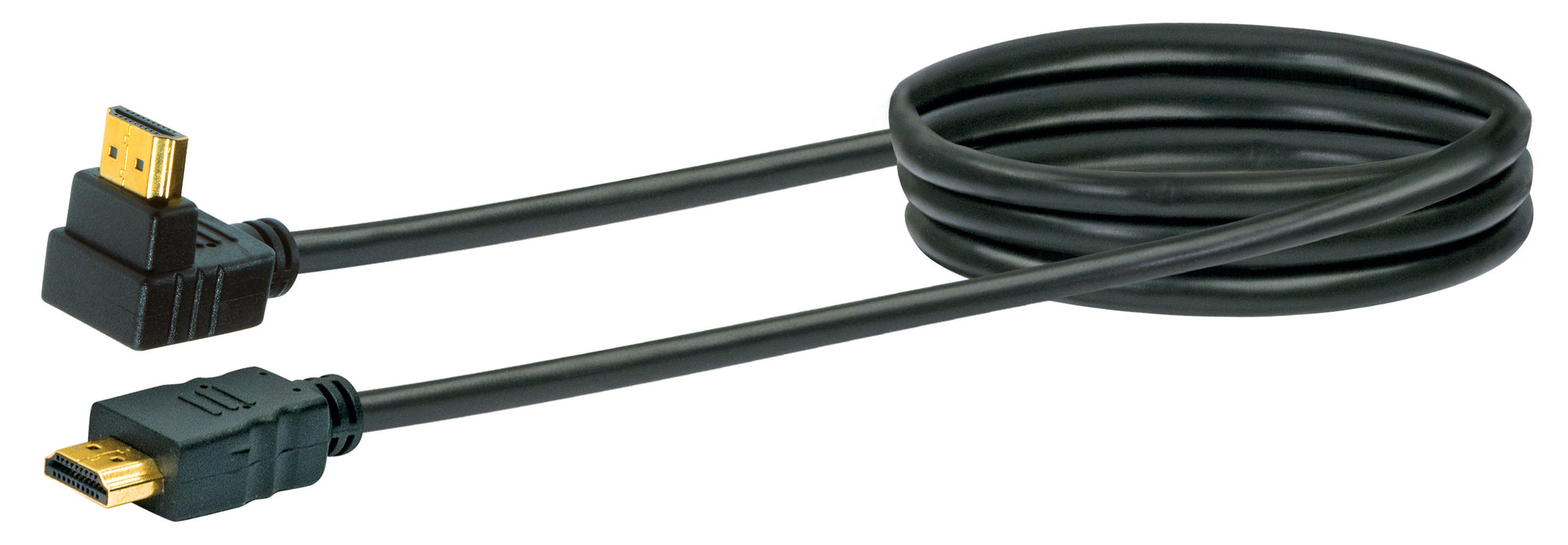 HDMI®-Kabel gewinkelt mit Ethernet 18 Gbits/s schwarz/gold 1,3 m