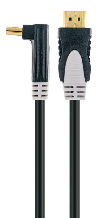 HDMI®-Kabel gewinkelt mit Ethernet 18 Gbits/s grau/schwarz 1,5/3 m