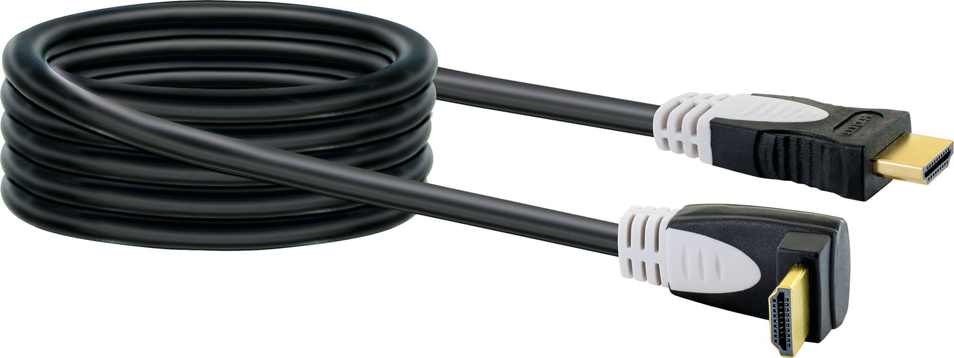 HDMI®-Kabel gewinkelt mit Ethernet 18 Gbits/s grau/schwarz 1,5/3 m