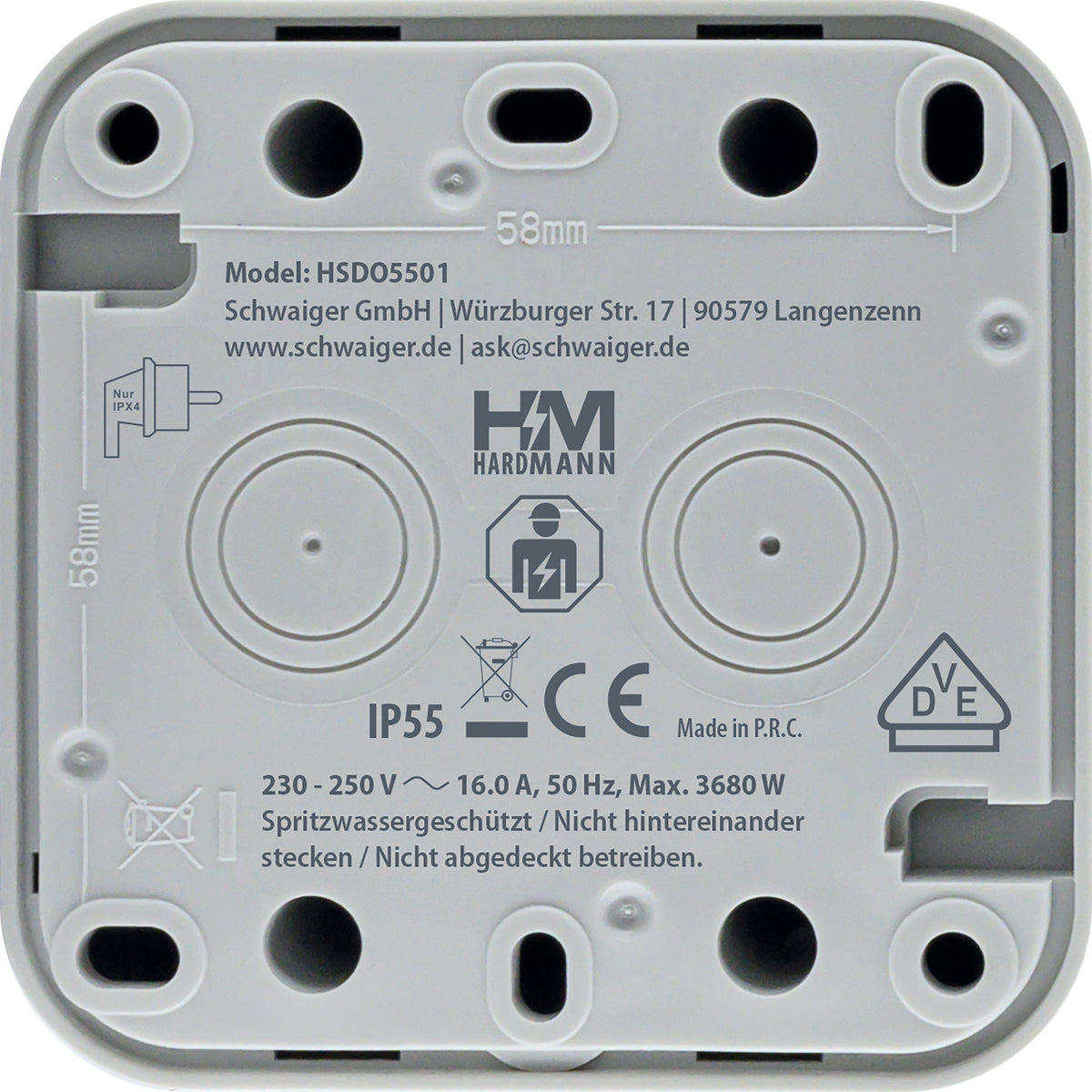 Hardmann Aufputz-Steckdose Outdoor