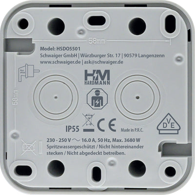 Hardmann Aufputz-Steckdose Outdoor