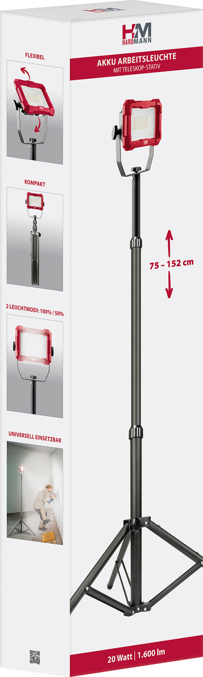 Hardmann Akku Stativ-Baustrahler 