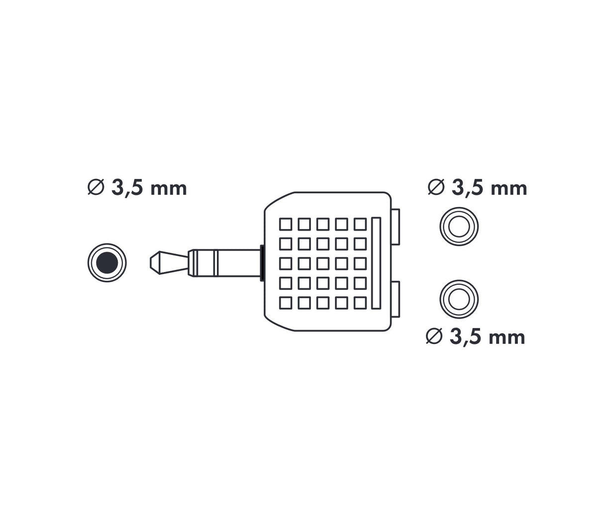 Kopfhöreradapter 2 Klinkenbuchsen 3,5 mm