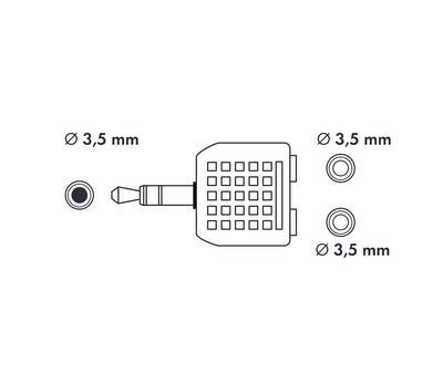 Kopfhöreradapter 2 Klinkenbuchsen 3,5 mm