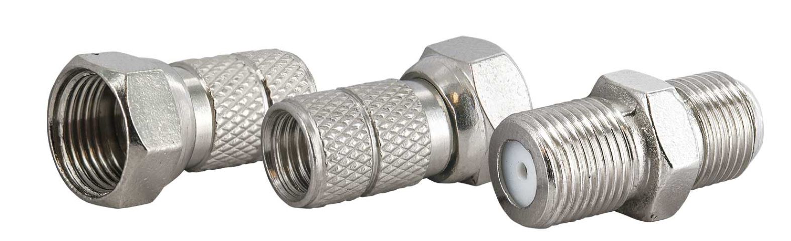 F-Stecker und Verbinder 3er Set Ø 6,5 mm