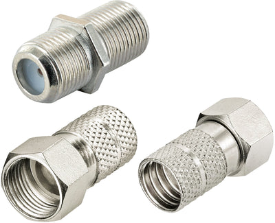 F-Stecker und Verbinder 3er Set Ø 8 mm