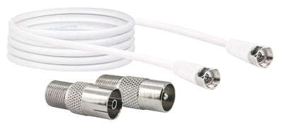 SAT-Anschlusskabel mit IEC Adaptern 3 m 75 dB