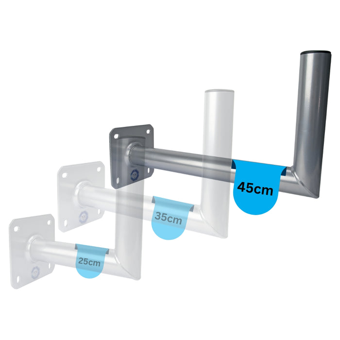 Wandhalter Aluminium Grau 25/35 cm
