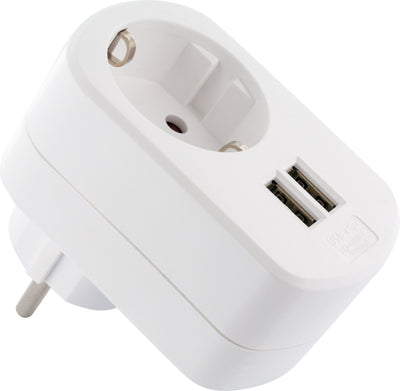 Ladegerät mit Steckdose + 2x USB-A