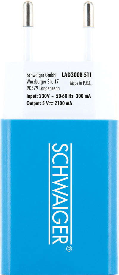 Ladegerät USB 2.0 A Pink/Blau