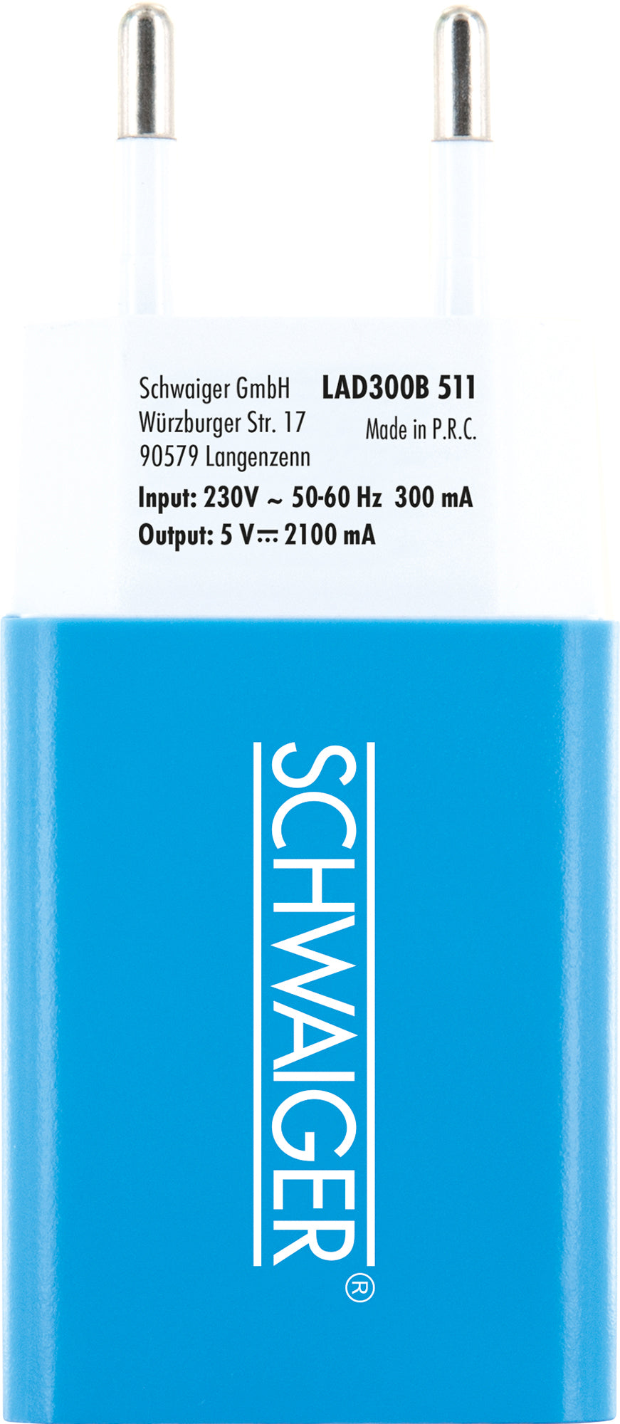Ladegerät USB 2.0 A Pink/Blau