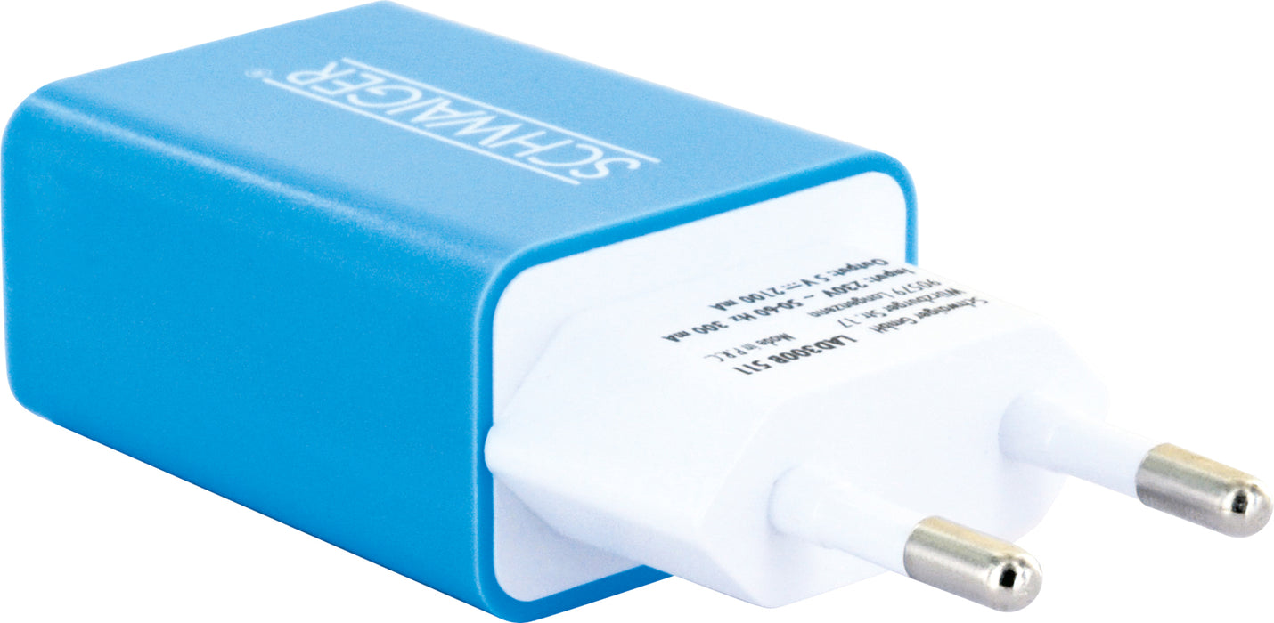 Ladegerät USB 2.0 A Pink/Blau