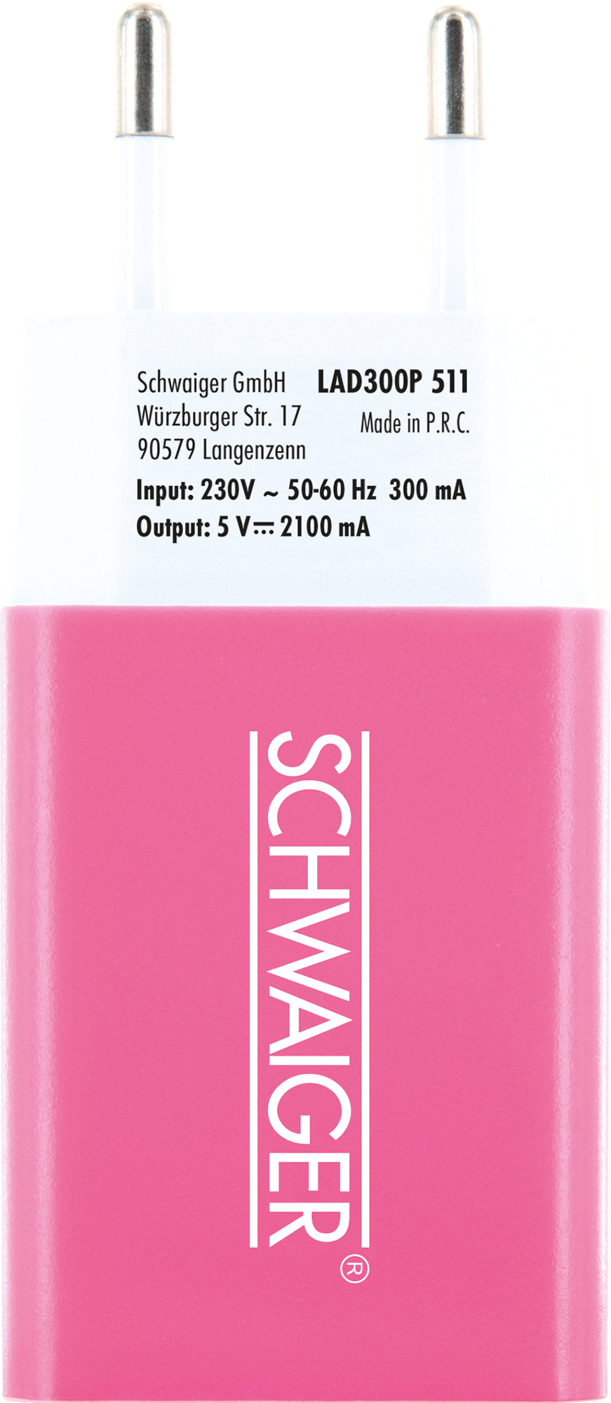Ladegerät USB 2.0 A Pink/Blau