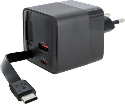 Schnell-Ladegerät mit ausziehbarem Kabel 65W