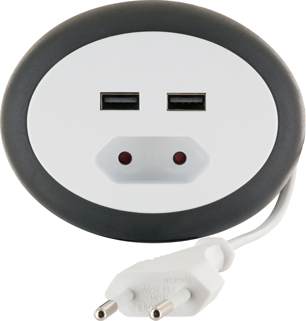 Kabeltrommel Eurostecker 2x USB-A Slots