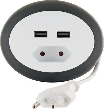 Kabeltrommel Eurostecker 2x USB-A Slots