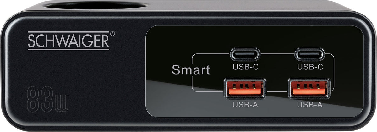 Power strip extension with USB-C &amp; USB-A charger 83W 