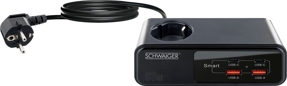 Power strip extension with USB-C &amp; USB-A charger 83W 
