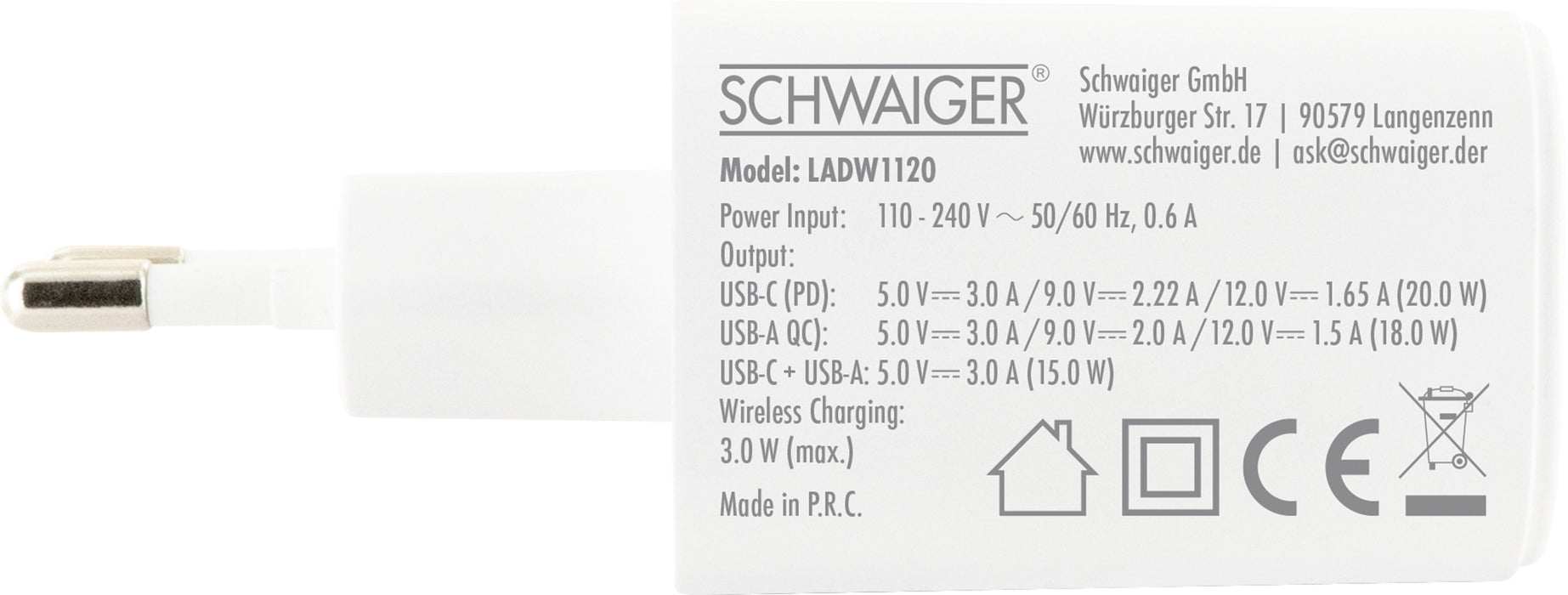 Ladeadapter SmartWatch USB-C & A 20W