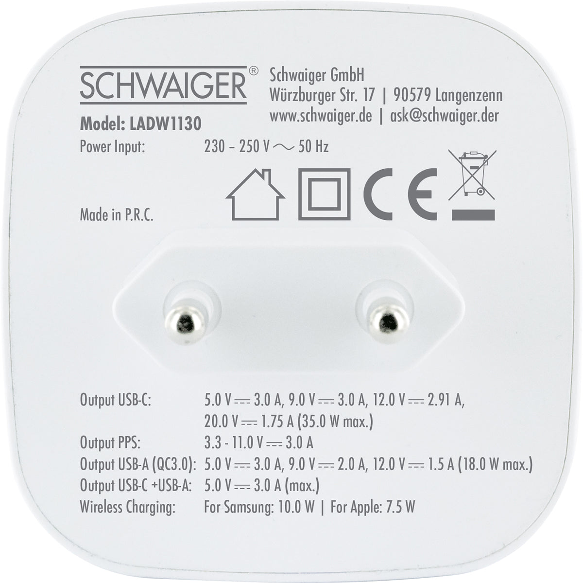 Ladegerät 20W mit QI Ladefläche magnetisch
