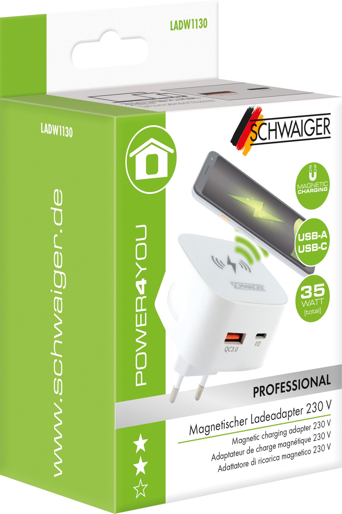 Ladegerät 20W mit QI Ladefläche magnetisch