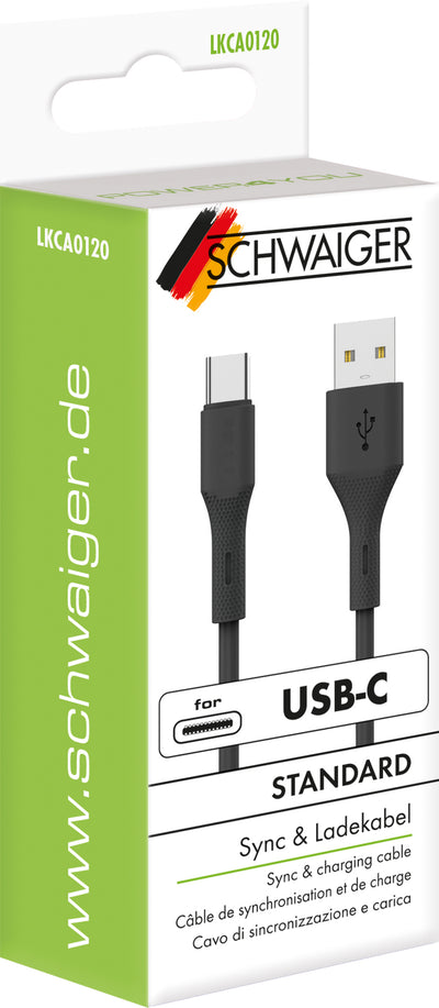 Ladekabel USB A auf C 1,2m schwarz