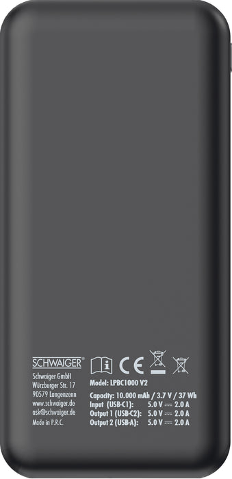 Powerbank mit Kapazitätsanzeige 10000 mAh