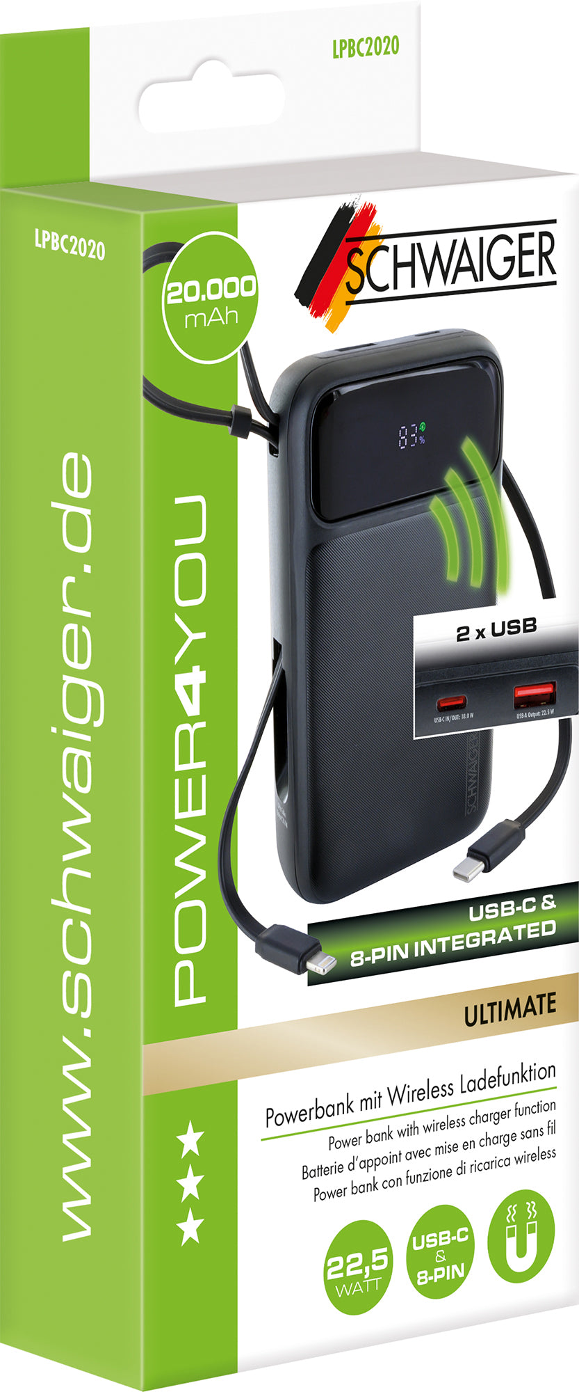 Powerbank mit Wireless Ladefunktion