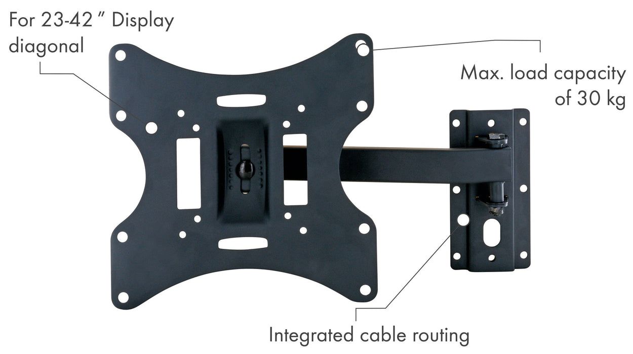 TV wall mount (2 joints), tiltable, swivelling, up to 30kg / 42" (VESA 200x200)
