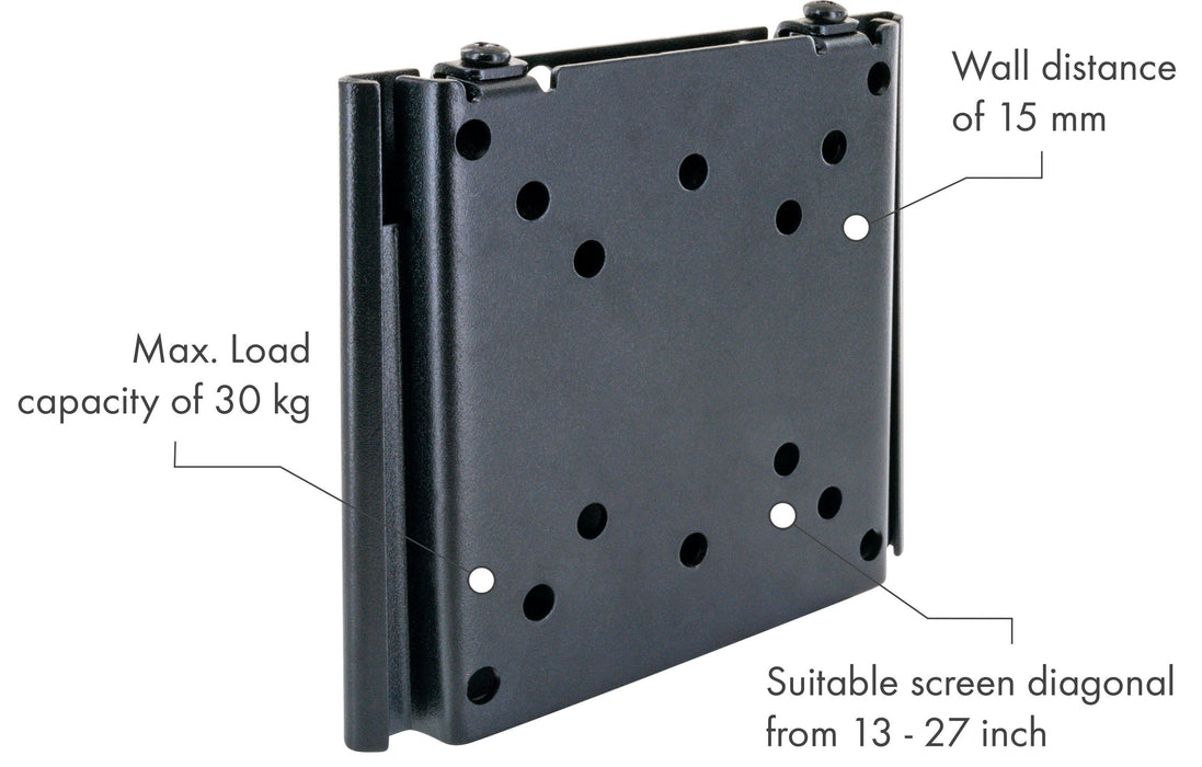 TV wall mount (fixed) up to 30kg / 27" (VESA 100x100)
