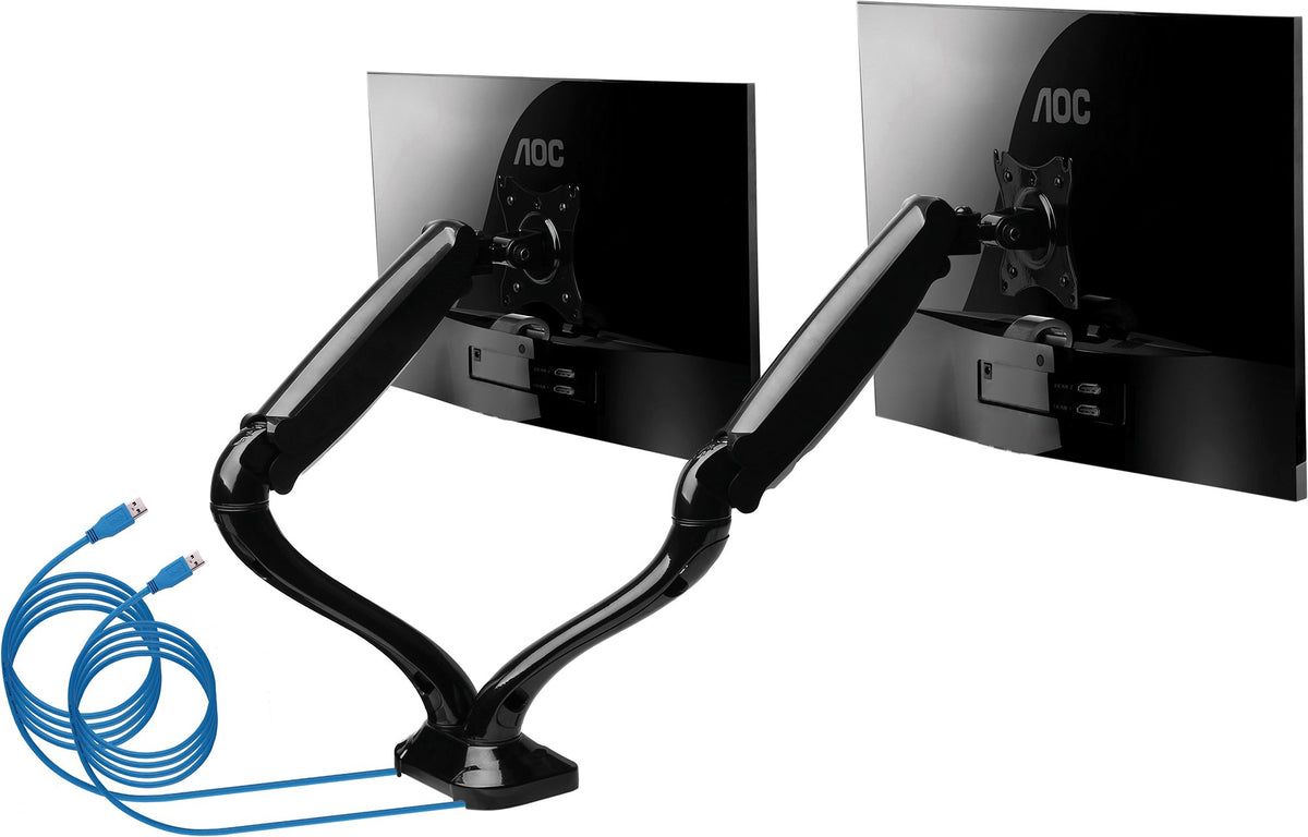 Monitor desk mount tiltable, swivelling, rotatable, up to 6kg per support arm / 29" (VESA 100x100)