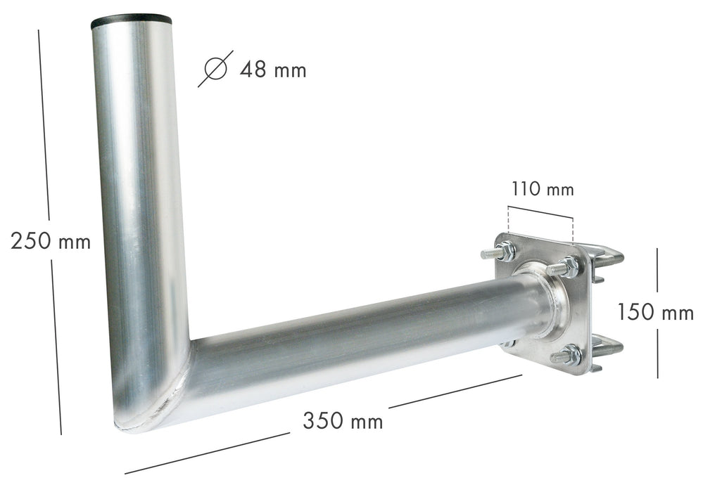 Balkon-/Geländerhalterung Aluminium 30 cm