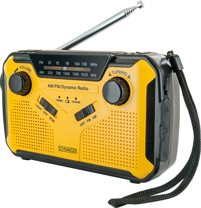 FM outdoor radio with solar panel, flashlight & power bank function