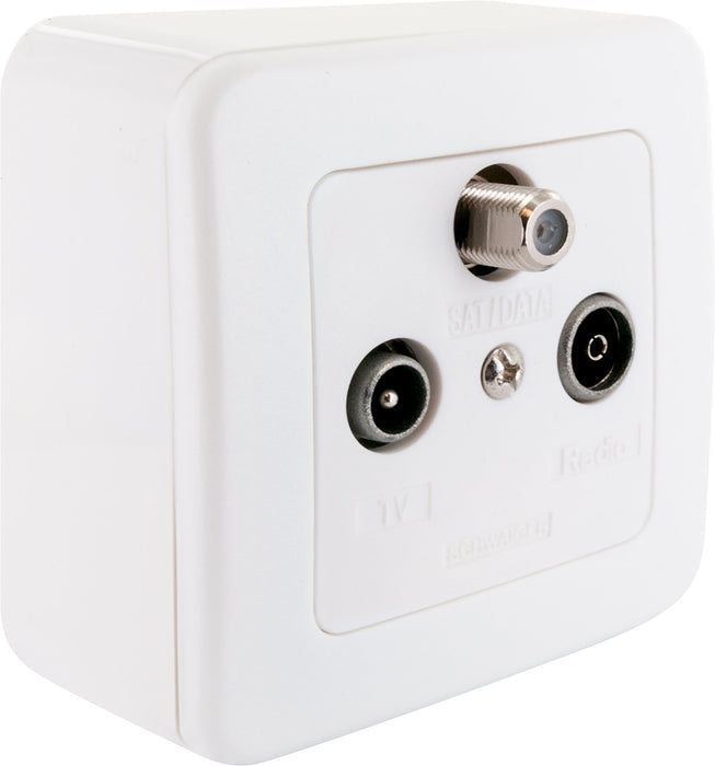 Multimedia Durchgangsdose Komplettset 8 dB