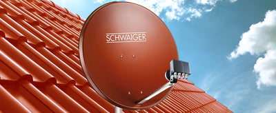 Satellitenanlage Set Ziegelrot Aluminium 80 cm