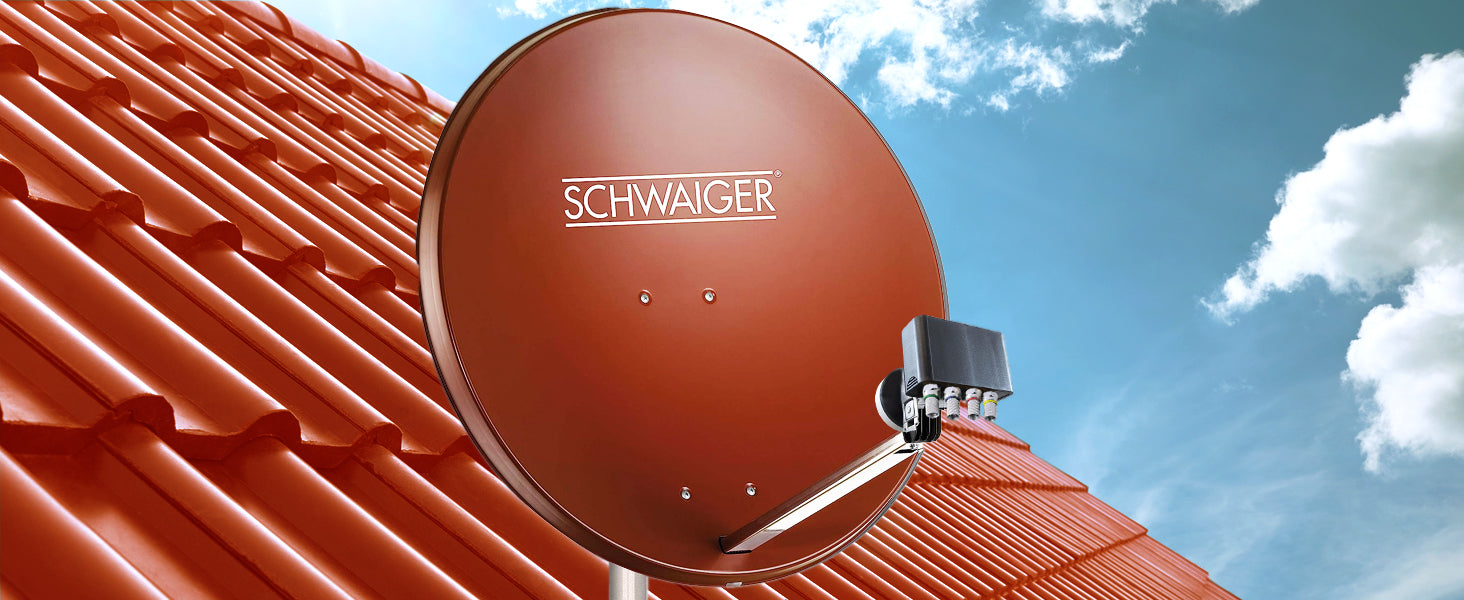 Satellitenanlage Set Ziegelrot Aluminium 80 cm