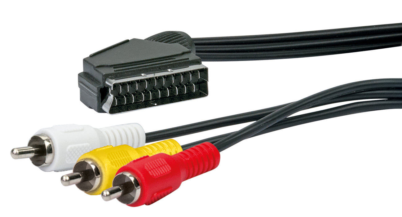 SCART/CINCH Adapterkabel 1,5 m schwarz