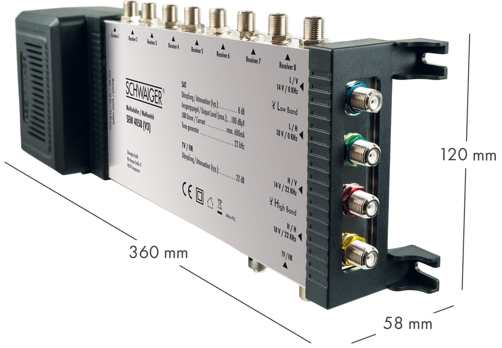 SAT Multischalter 5/8 mit integriertem Netzteil