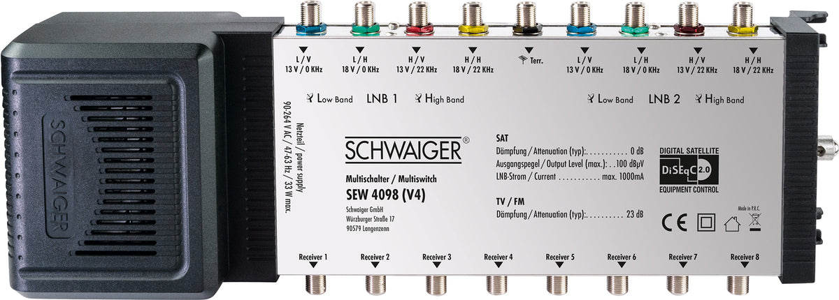 SAT Multischalter 9/8 mit integriertem Netzteil