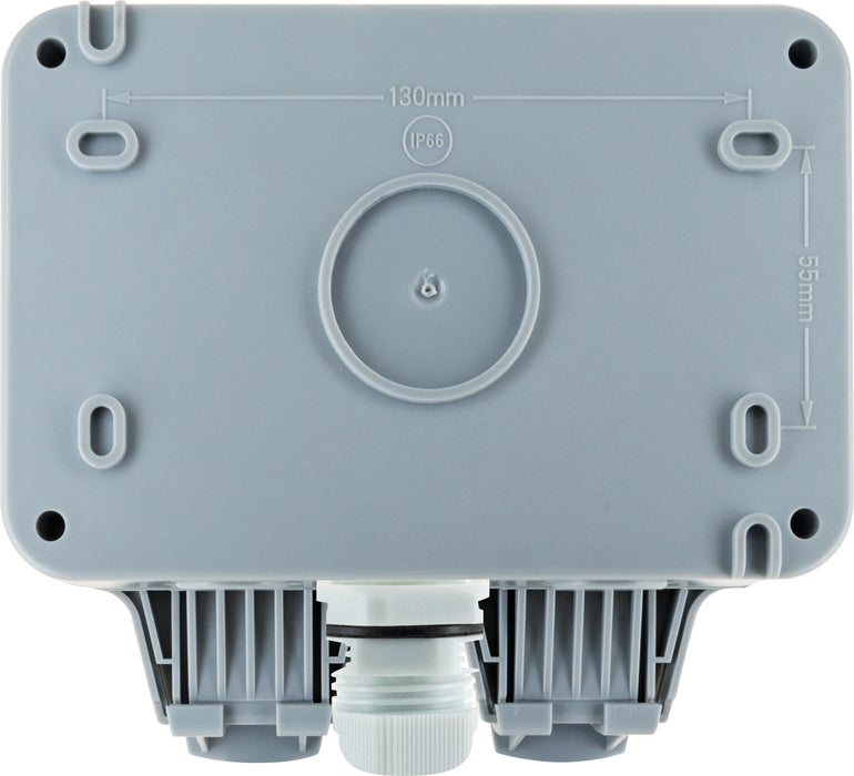 Außensteckdose für Winkelstecker 2-fach