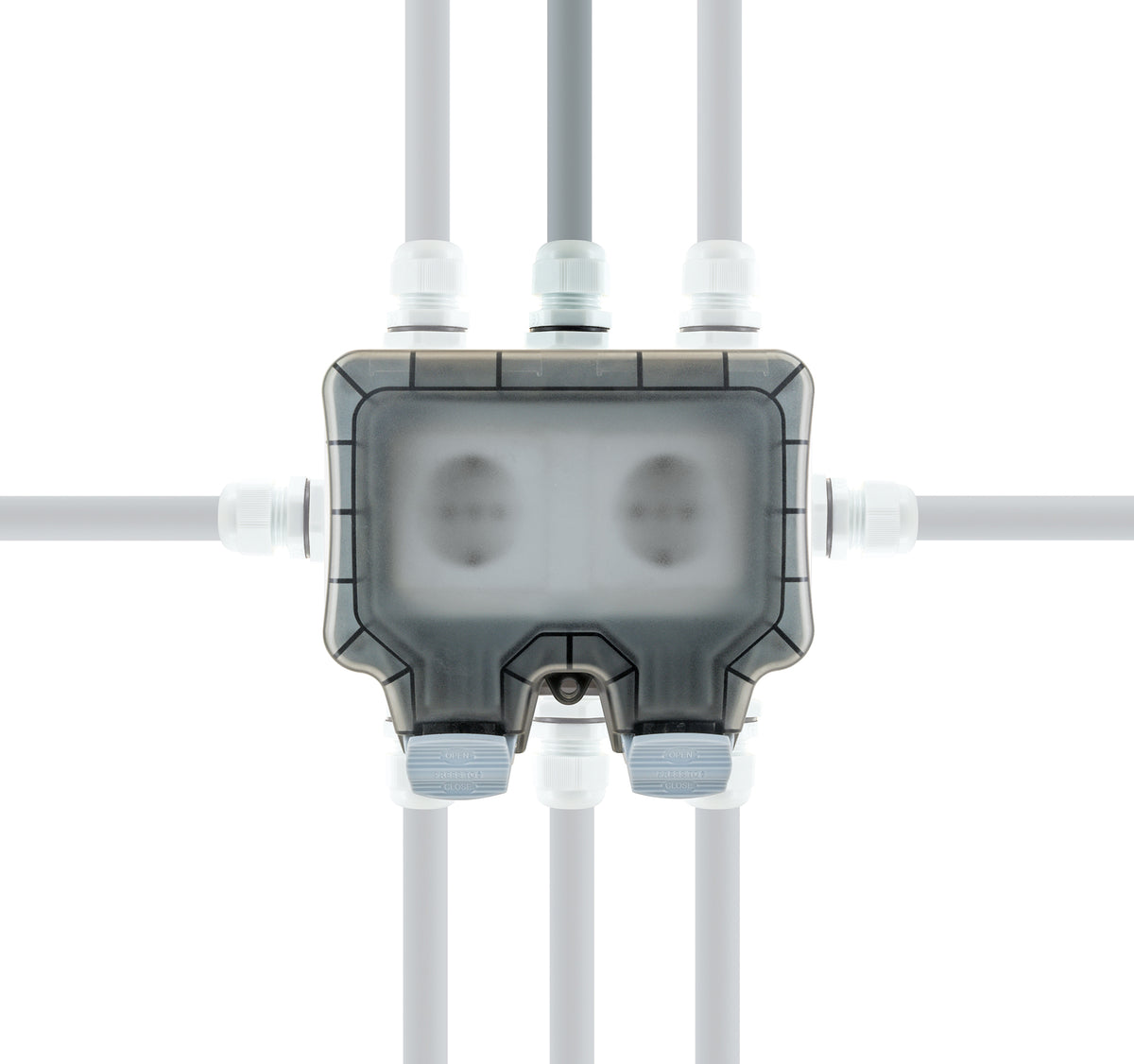 Außensteckdose für Winkelstecker 2-fach